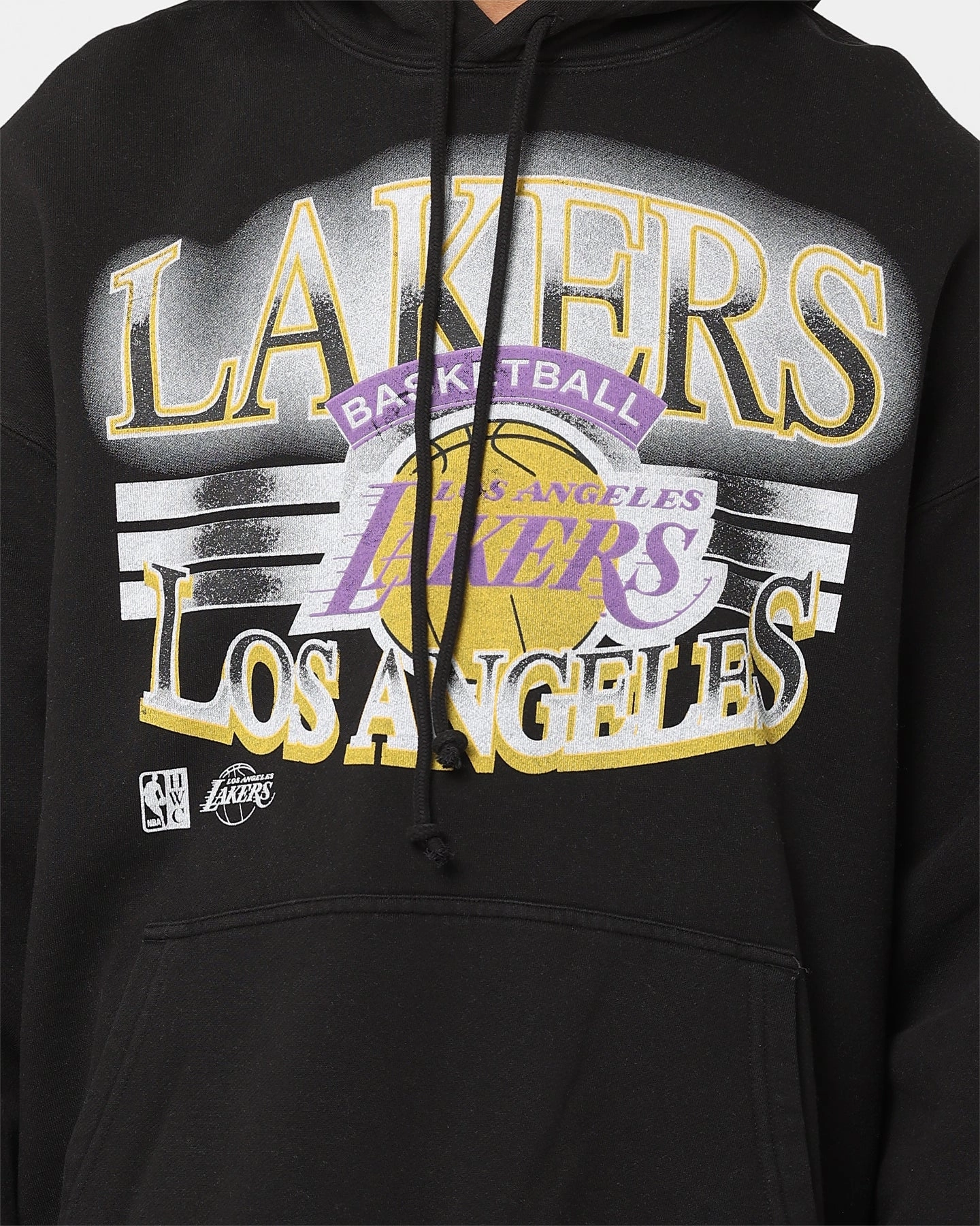 suitable for summer sports Labor Mitchell & Ness Los Angeles Lakers Glow Arch Hoodie Faded Black