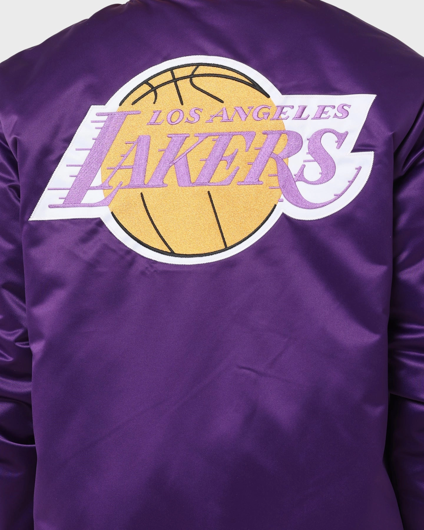 Mitchell & Ness Los Angeles Lakers Heavyweight Satin Jacket Purple bus ride Heal