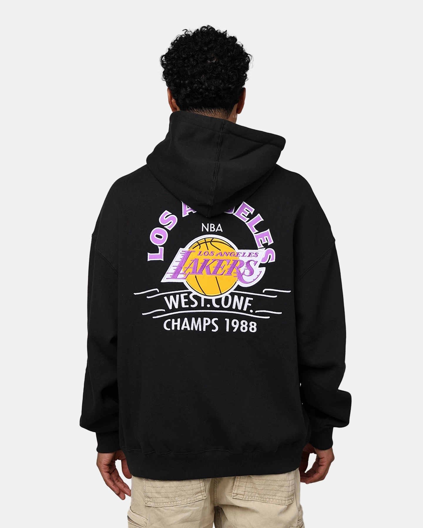 city break Comfortable Shield Mitchell & Ness Los Angeles Lakers Letterman Hoodie Black