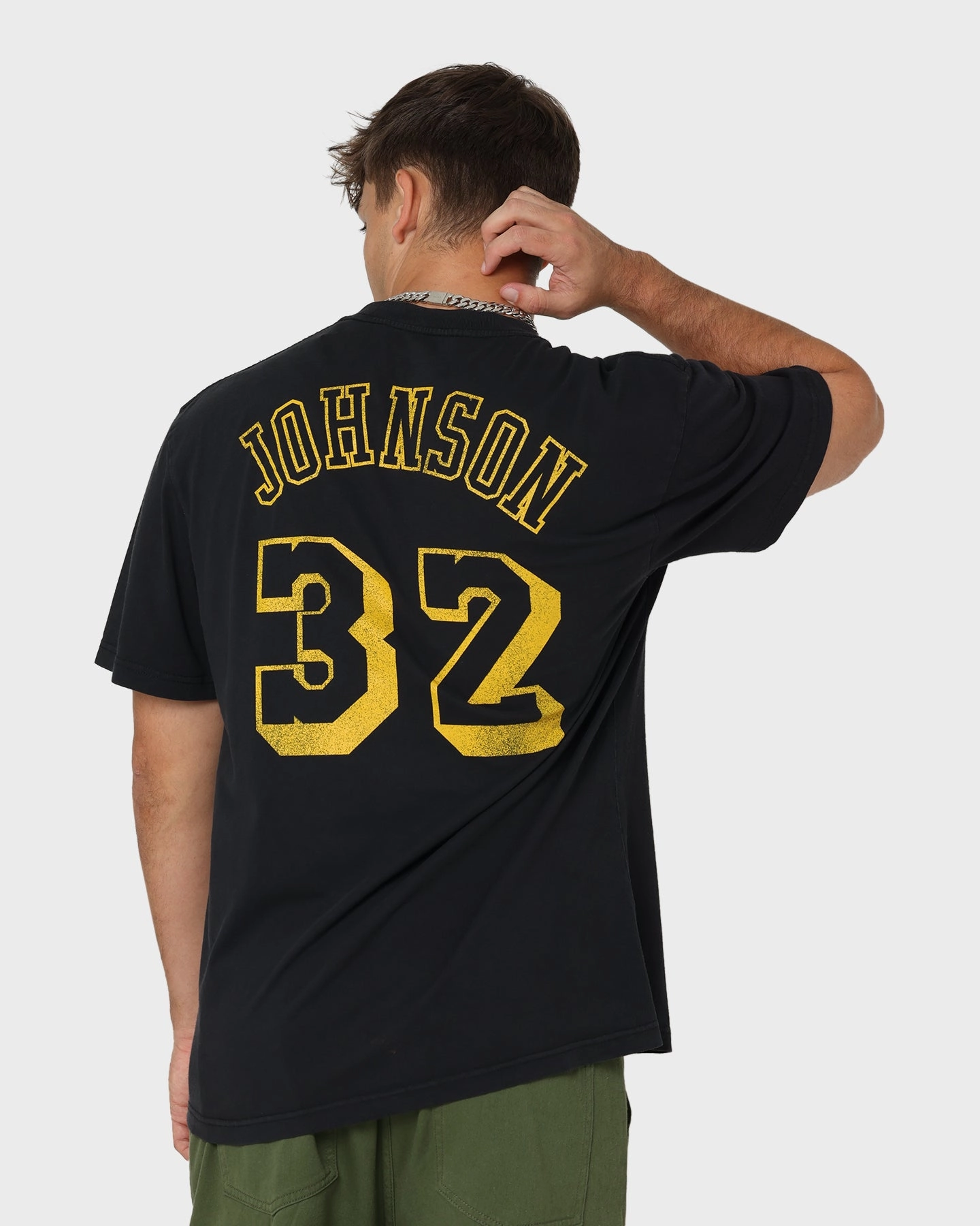 Mitchell & Ness Los Angeles Lakers Magic Johnson #32 N&N Vintage T-Shirt Faded Black Active Lifestyle Comfortable clothing