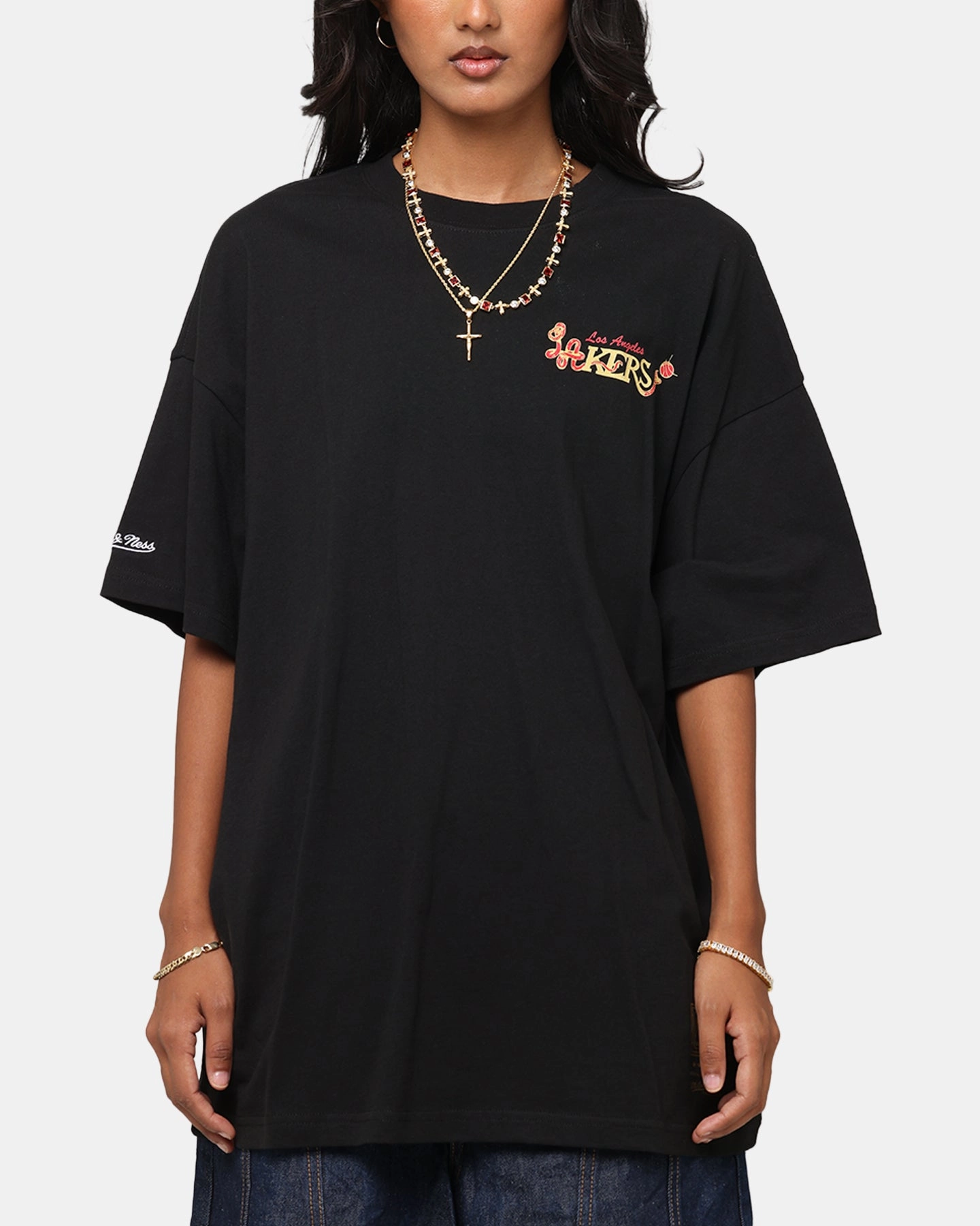 Mitchell & Ness Los Angeles Lakers Radiograph Gold Rings T-Shirt Faded Black Chic Comfort Style Outdoor Essentials