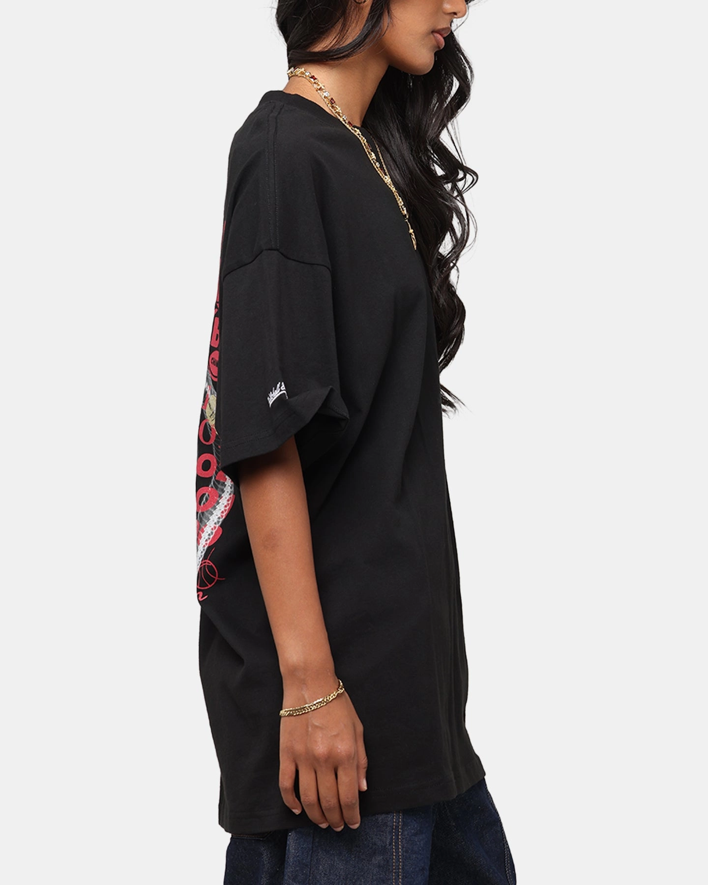 Vegan Outdoor Leisure Look Mitchell & Ness Los Angeles Lakers Radiograph Gold Rings T-Shirt Faded Black