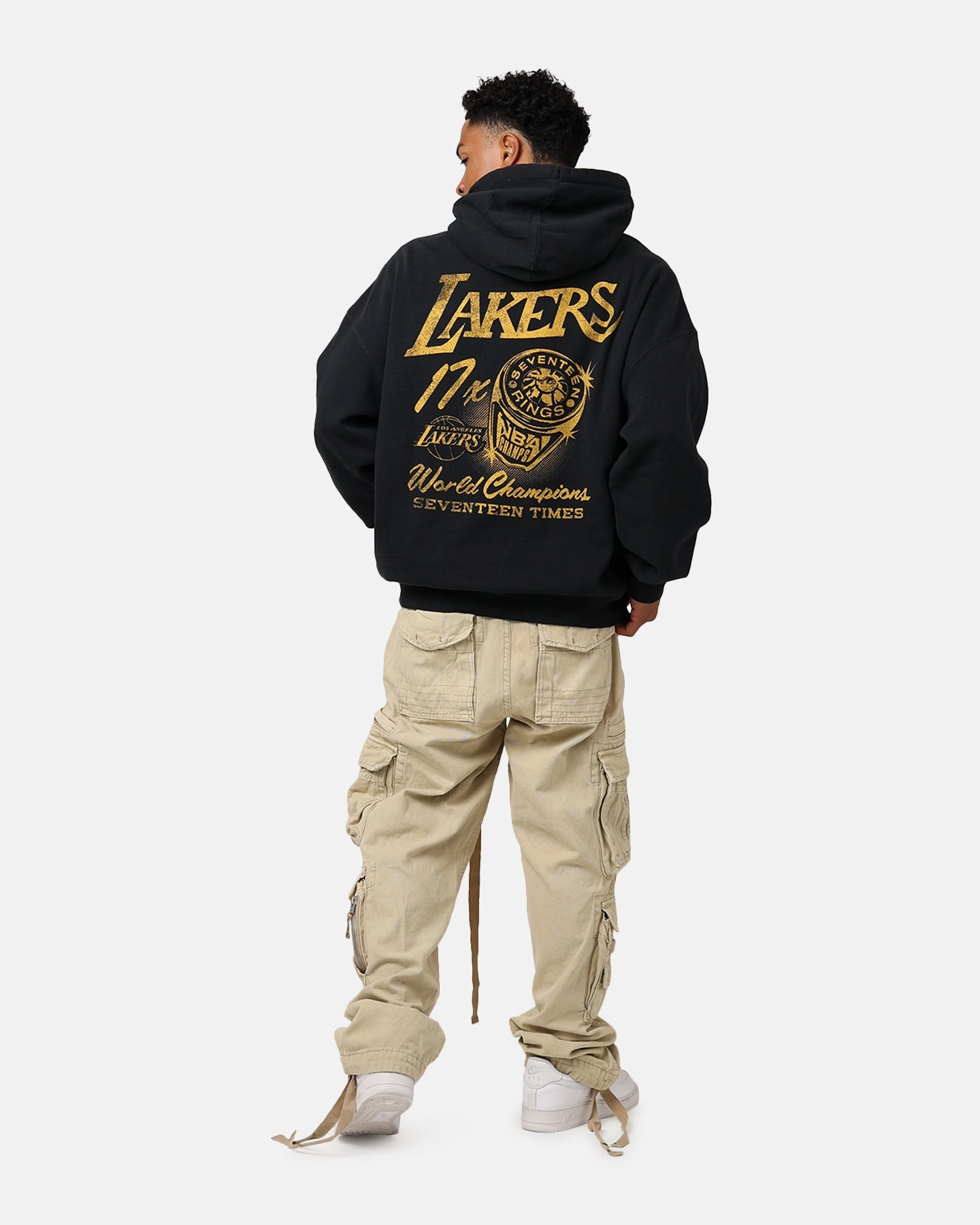 anti static Mitchell & Ness Los Angeles Lakers Rings Hoodie Faded Black