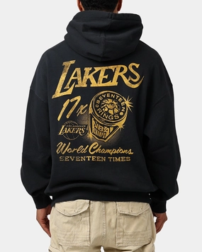 Mitchell & Ness Los Angeles Lakers Rings Hoodie Faded Black Skinny Fit Comfort Focused Design