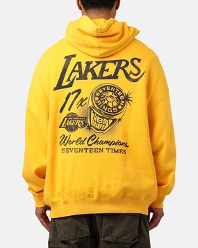 Daily Wear Mitchell & Ness Los Angeles Lakers Rings Hoodie Ochre
