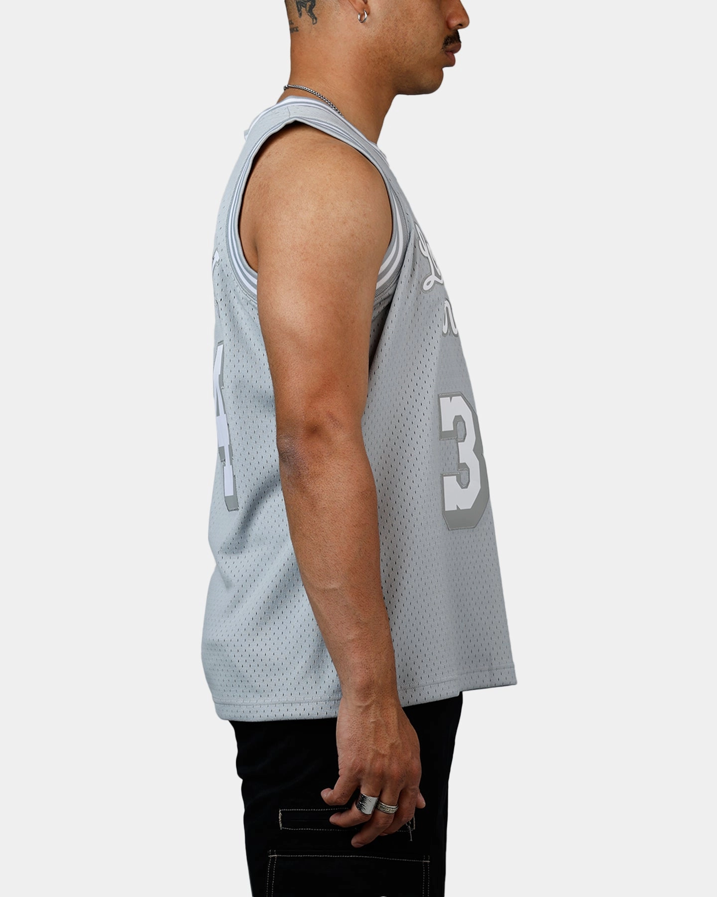 Tubular Body Mapping Mitchell & Ness Los Angeles Lakers Shaquille O'Neal 1996-1997 Swingman Jersey Grey
