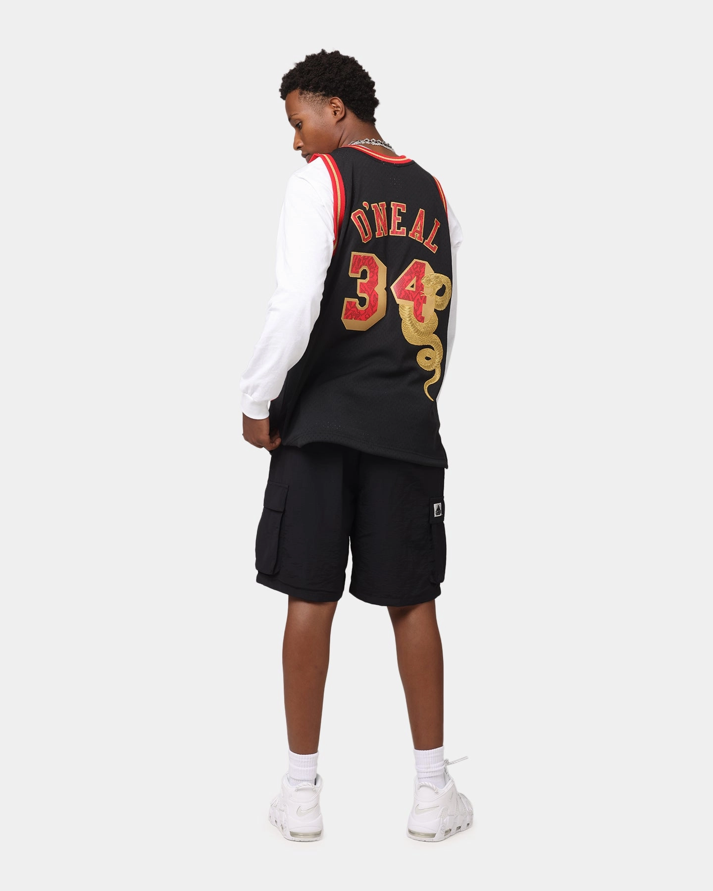Contrast Trim Detailing Mitchell & Ness Los Angeles Lakers Shaquille O'Neal 1996 Swingman Jersey Black/Gold