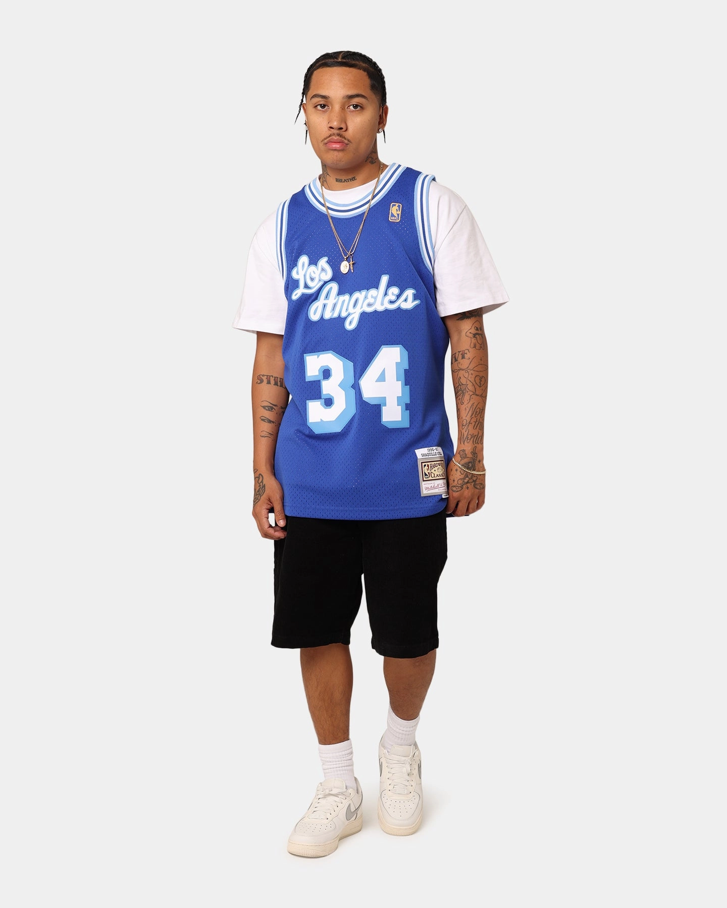 Odor Resistant Coating Sublimation Ready Fabric Mitchell & Ness Los Angeles Lakers Shaquille O'Neal '96-'97 #34 Swingman Jersey Royal