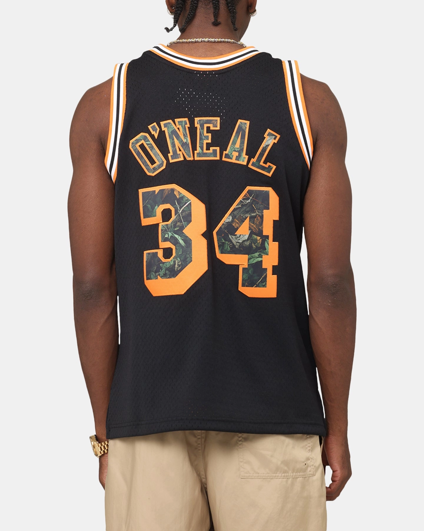 Mitchell & Ness Los Angeles Lakers Shaquille O'Neal 'Wilderness' 97 Swing Jersey Black Premium Quality Stitching Wrinkle resistant fabric