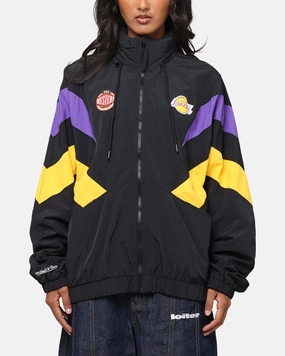 Double Layered Edges Protective Layer Mitchell & Ness Los Angeles Lakers Spray Jacket Black/Purple/Yellow