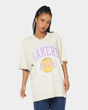 Mitchell & Ness Los Angeles Lakers XL Arch Vintage T-Shirt Faded Khaki UV Protection