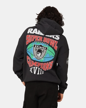 Mitchell & Ness Los Angeles Raiders Super Bowl World Hoodie Faded Black Stage Quilted Inner Layer