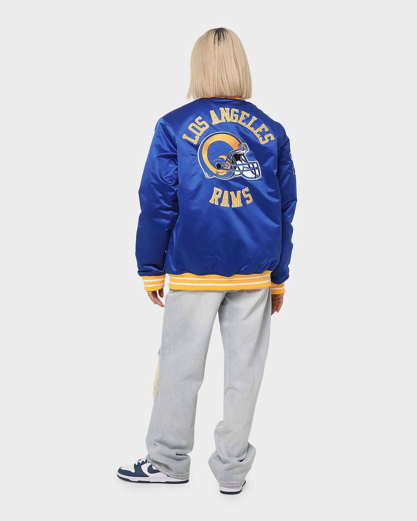 WrinkleResistant Mitchell & Ness Los Angeles Rams Heavyweight Satin Jacket Royal