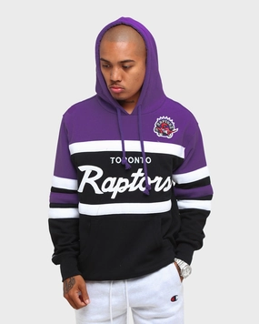 Mitchell & Ness Men's Toronto Raptors Head Coach Hoodie Black/Purple Four Way Stretch Material