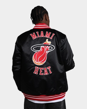 Mitchell & Ness Miami Heat Heavyweight Satin Jacket Black office workers