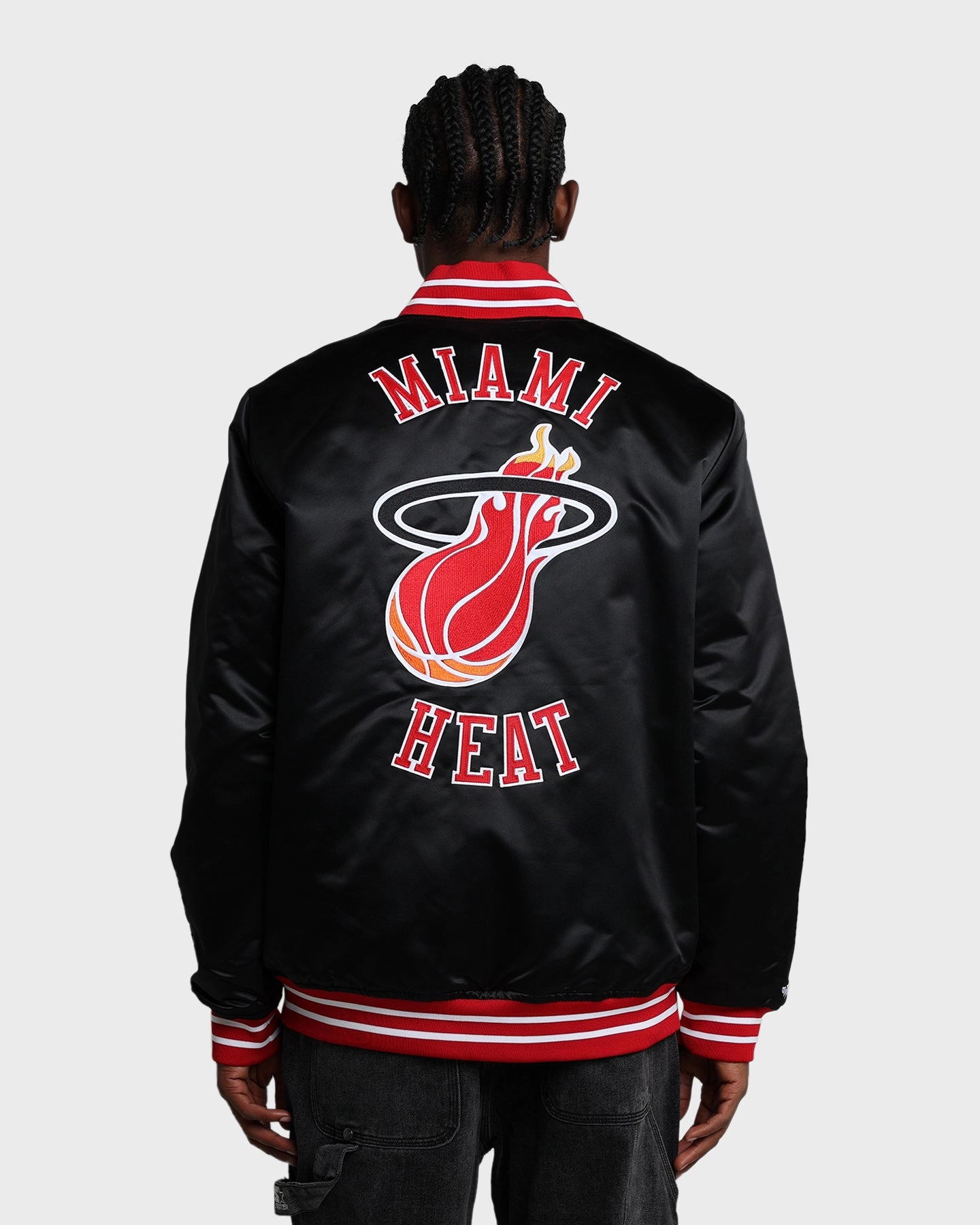 Mitchell & Ness Miami Heat Heavyweight Satin Jacket Black Thrive