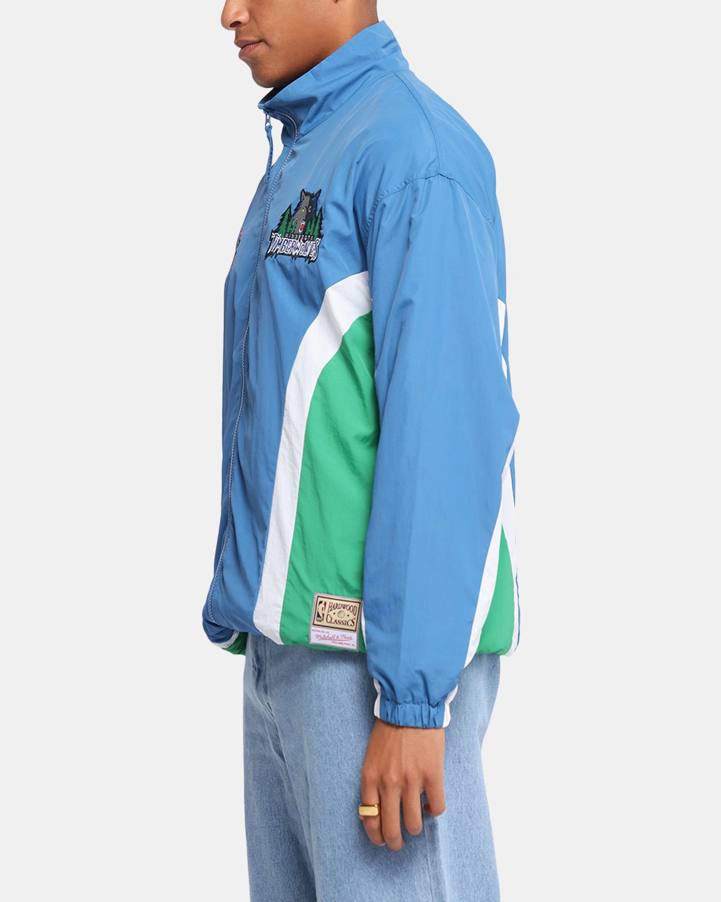Operation Button-up Mitchell & Ness Minnesota Timberwolves Nylon Track Jacket Blue/Green