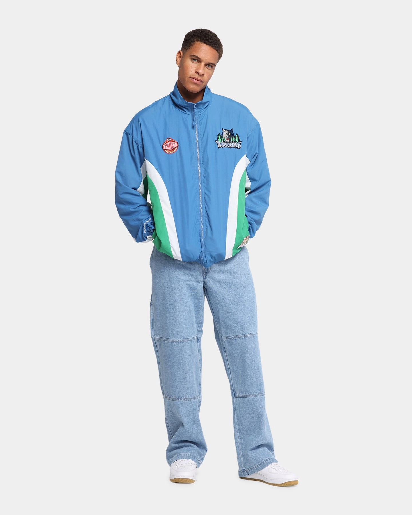 Toothbrush Mitchell & Ness Minnesota Timberwolves Nylon Track Jacket Blue/Green