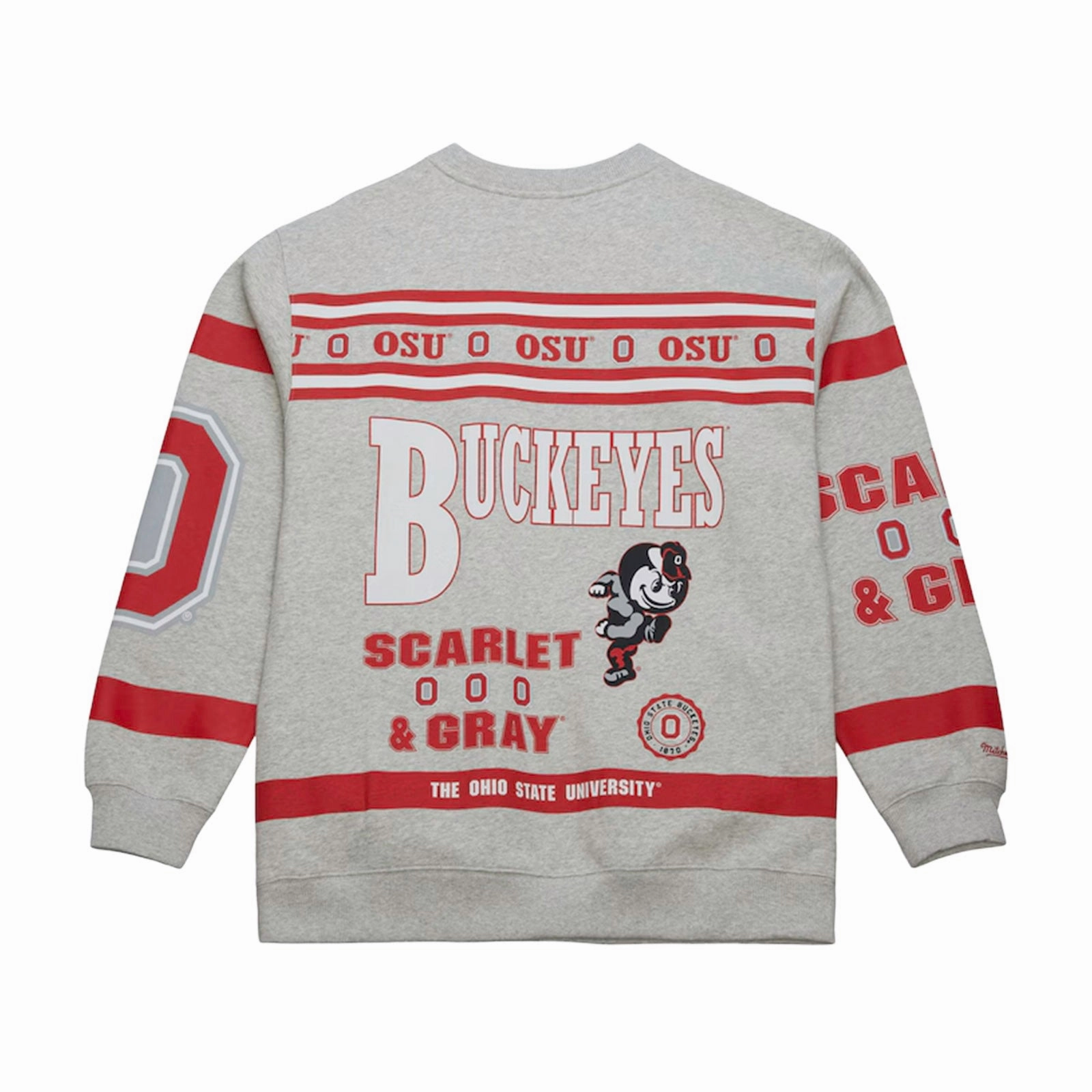 Mitchell & Ness NCAA All Over Print Crewneck Ohio State Buckeyes group wear Cold Weather Wear