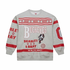 Mitchell & Ness NCAA All Over Print Crewneck Ohio State Buckeyes product luxury indulgence Modern