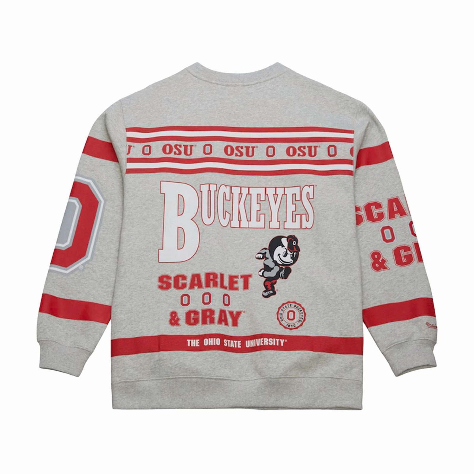 Mitchell & Ness NCAA All Over Print Crewneck Ohio State Buckeyes Street Relaxed