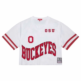 Mitchell & Ness NCAA Cropped Fashion Jersey Ohio State Youthful Appeal Neutral Tones