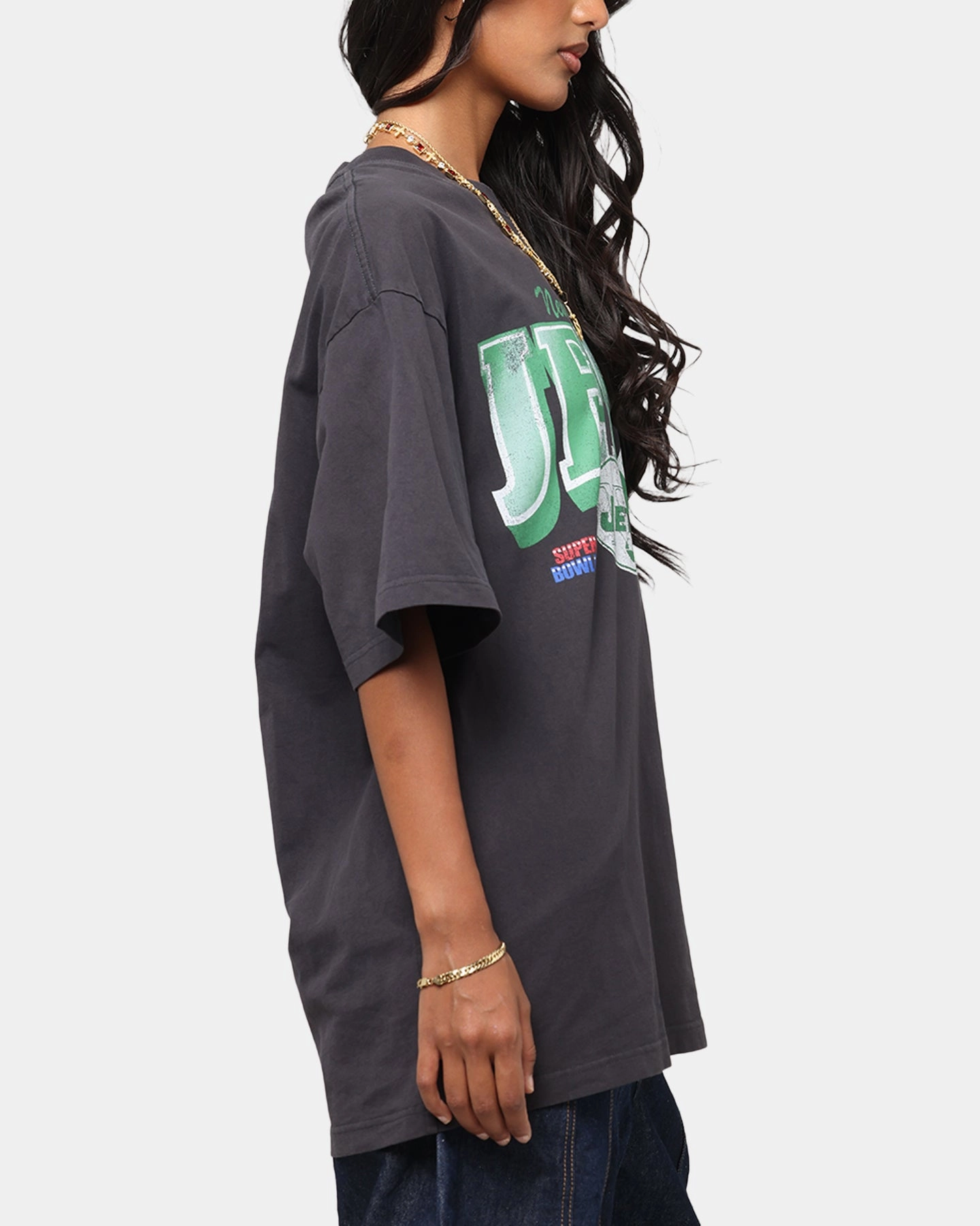 Mitchell & Ness New York Jets Arch T-Shirt Faded Black Versatile and Stylish FlexibleCollarOptions