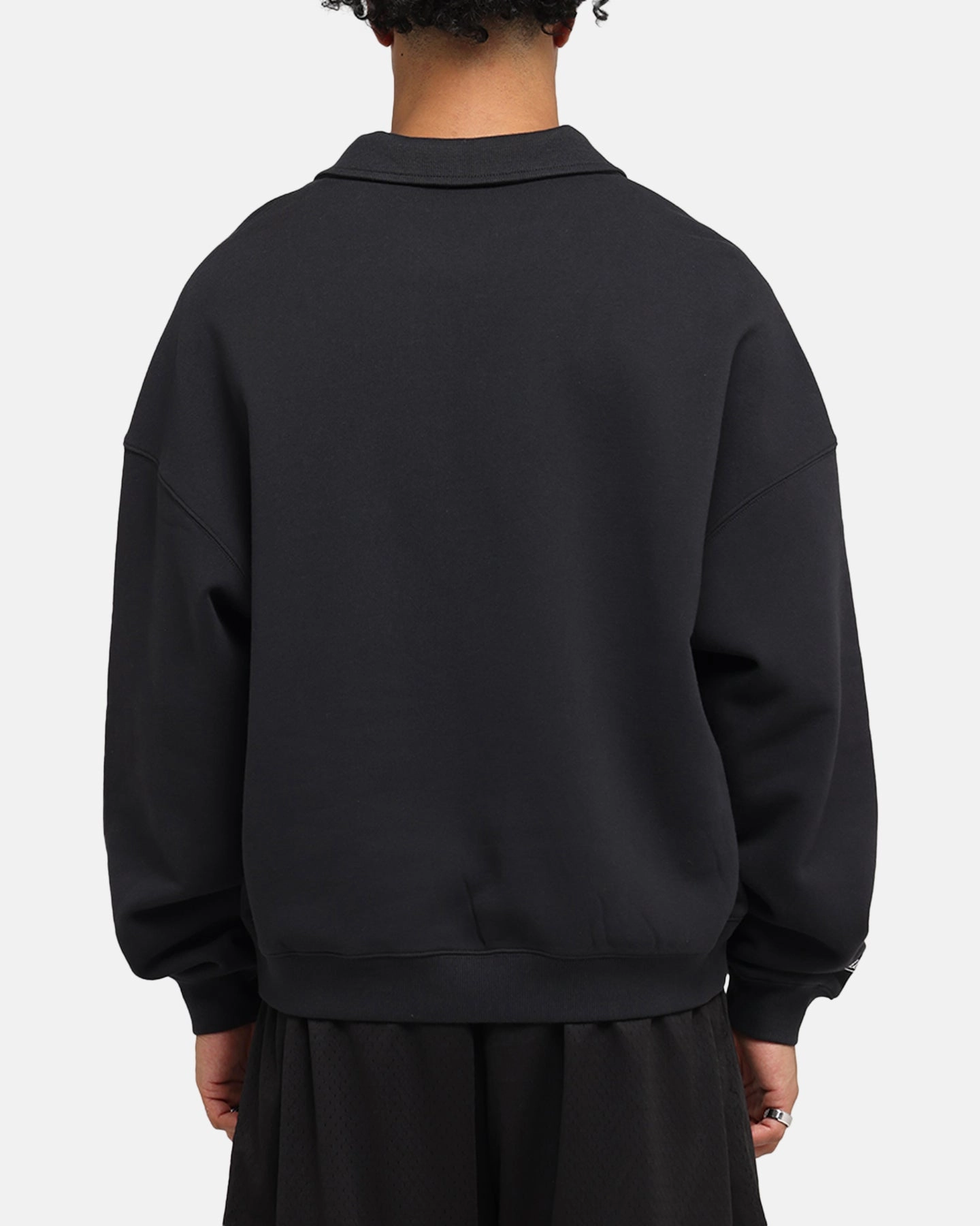 Mitchell & Ness New York Knicks Boxy Quarter Zip Crewneck Faded Black WaterResistantFabric