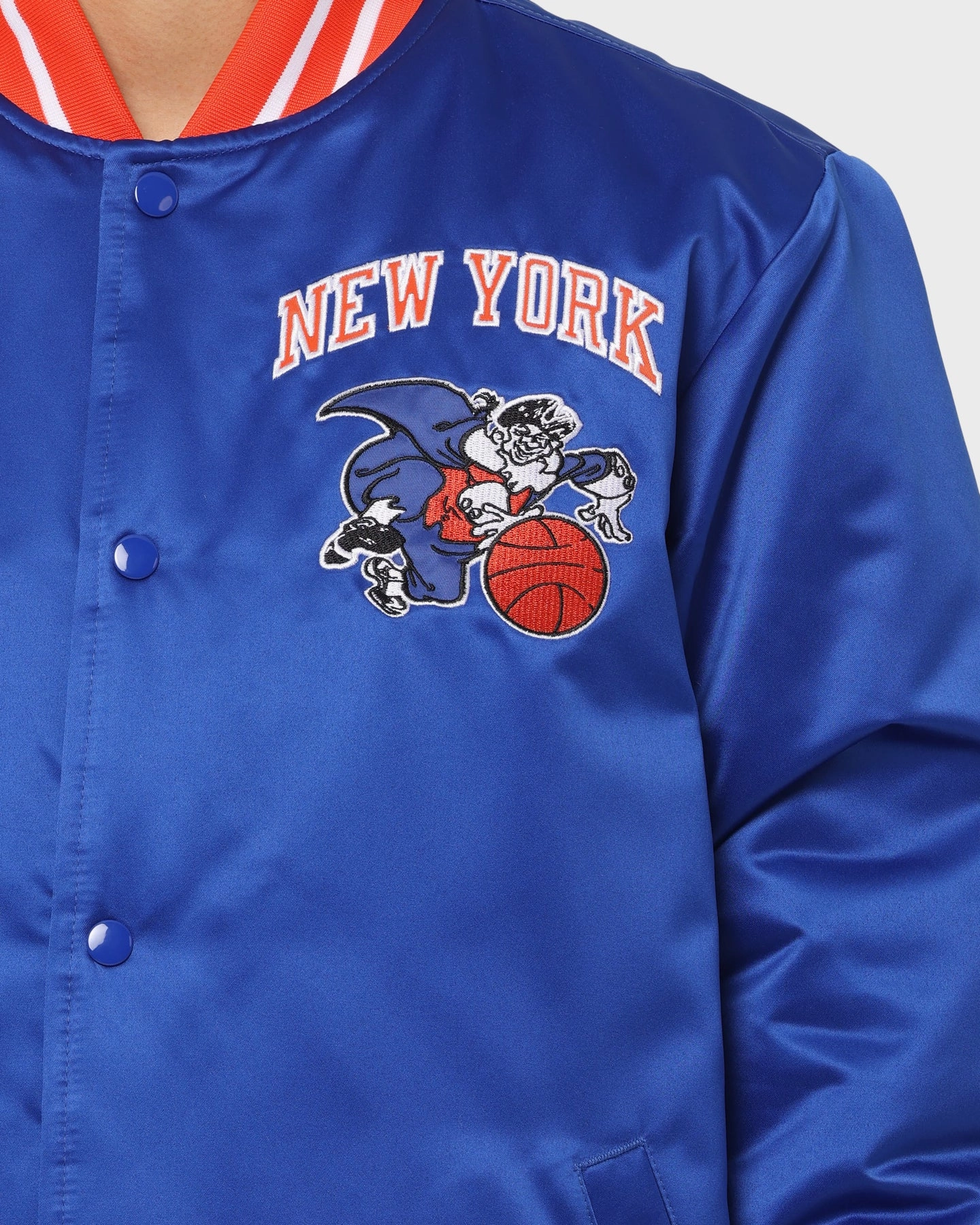 Mitchell & Ness New York Knicks Heavyweight Satin Jacket Royal Feedback