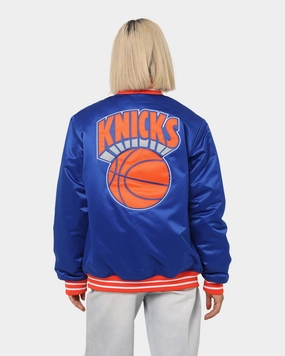 Mitchell & Ness New York Knicks Heavyweight Satin Jacket Royal suitable for beach vacations Connect