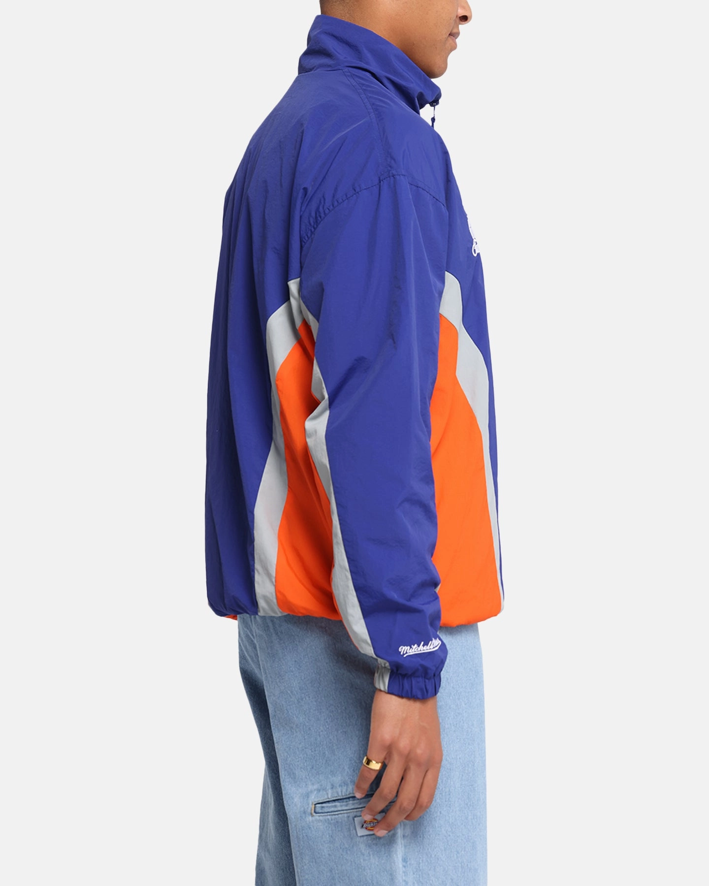 Softshell Material family gathering Mitchell & Ness New York Knicks Nylon Track Jacket Blue/Orange