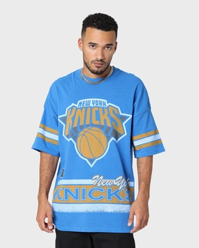 Stretchable Armholes MinimalistStitching Mitchell & Ness New York Knicks Vintage Conference T-Shirt Faded Royal
