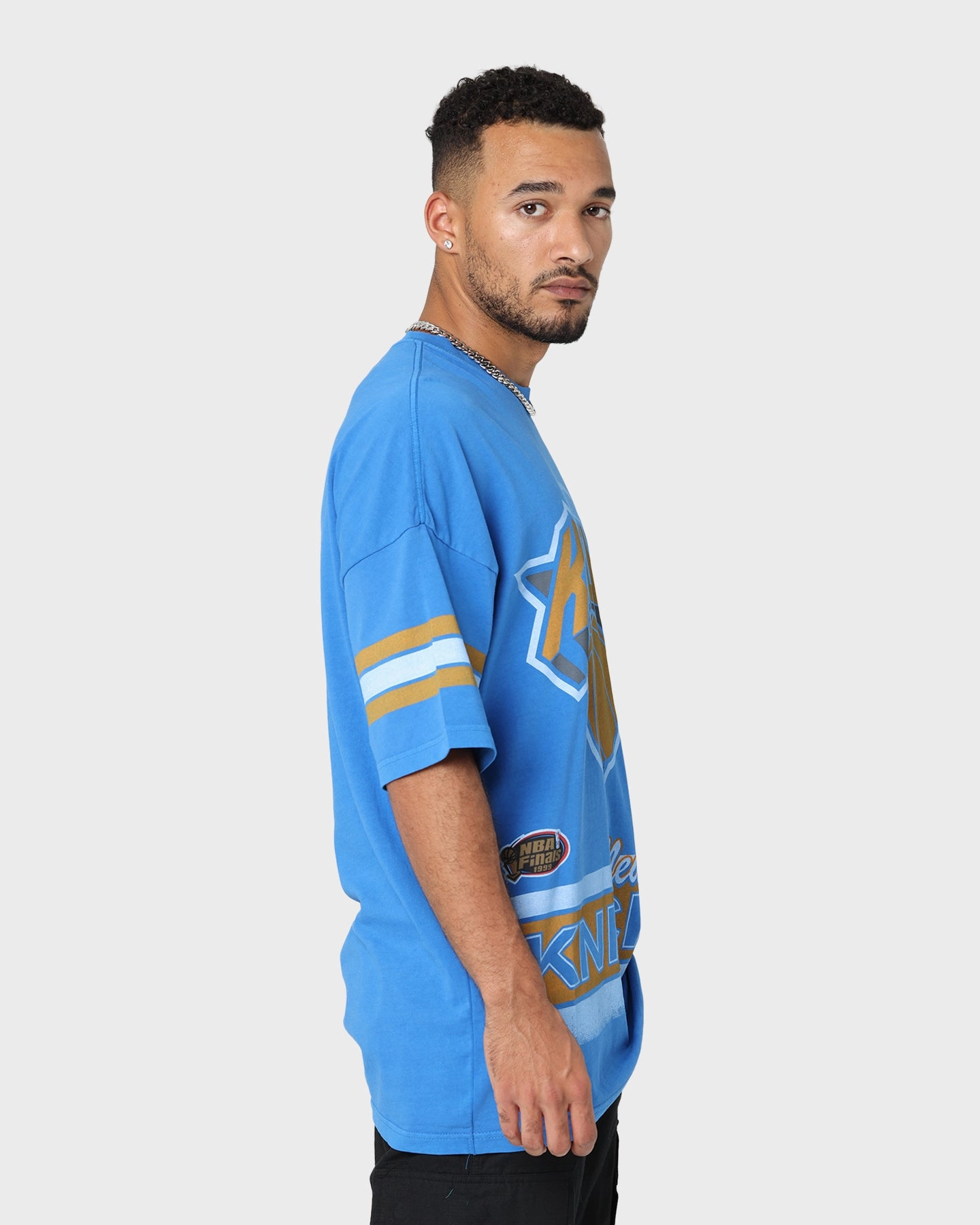 NoSideSeam Mitchell & Ness New York Knicks Vintage Conference T-Shirt Faded Royal
