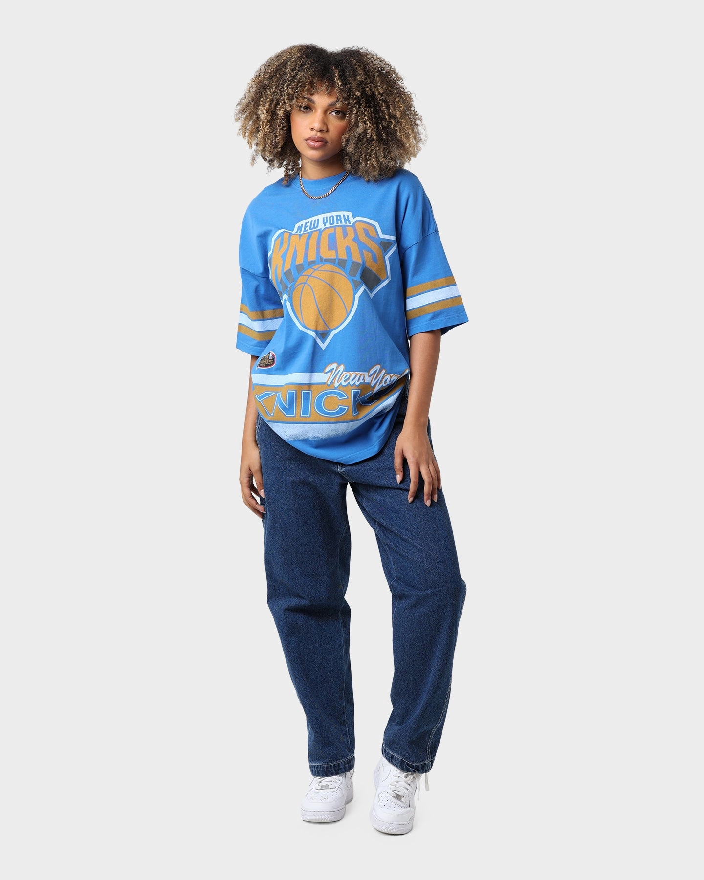 Mitchell & Ness New York Knicks Vintage Conference T-Shirt Faded Royal FlexibleCollarOptions