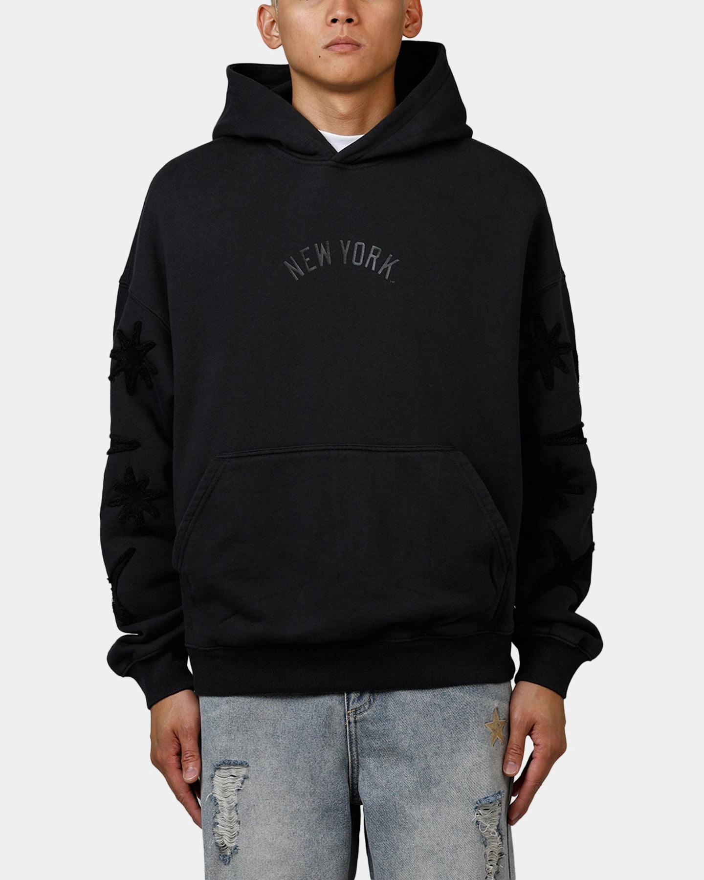thrift - store find UV Protective Layer Mitchell & Ness New York Yankees Starburst Hoodie Faded Black