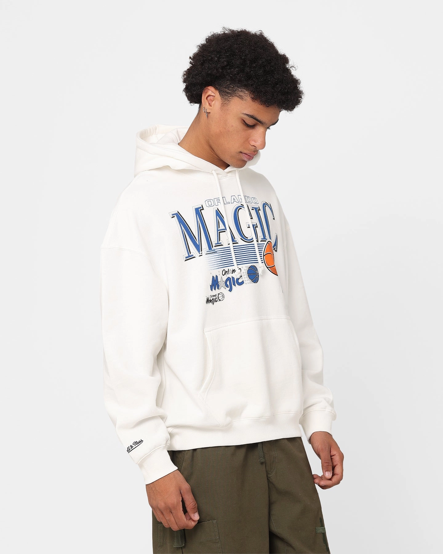 Mitchell & Ness Orlando Magic Swish Hoodie Vintage White suitable for weekend getaways High Collar Fit