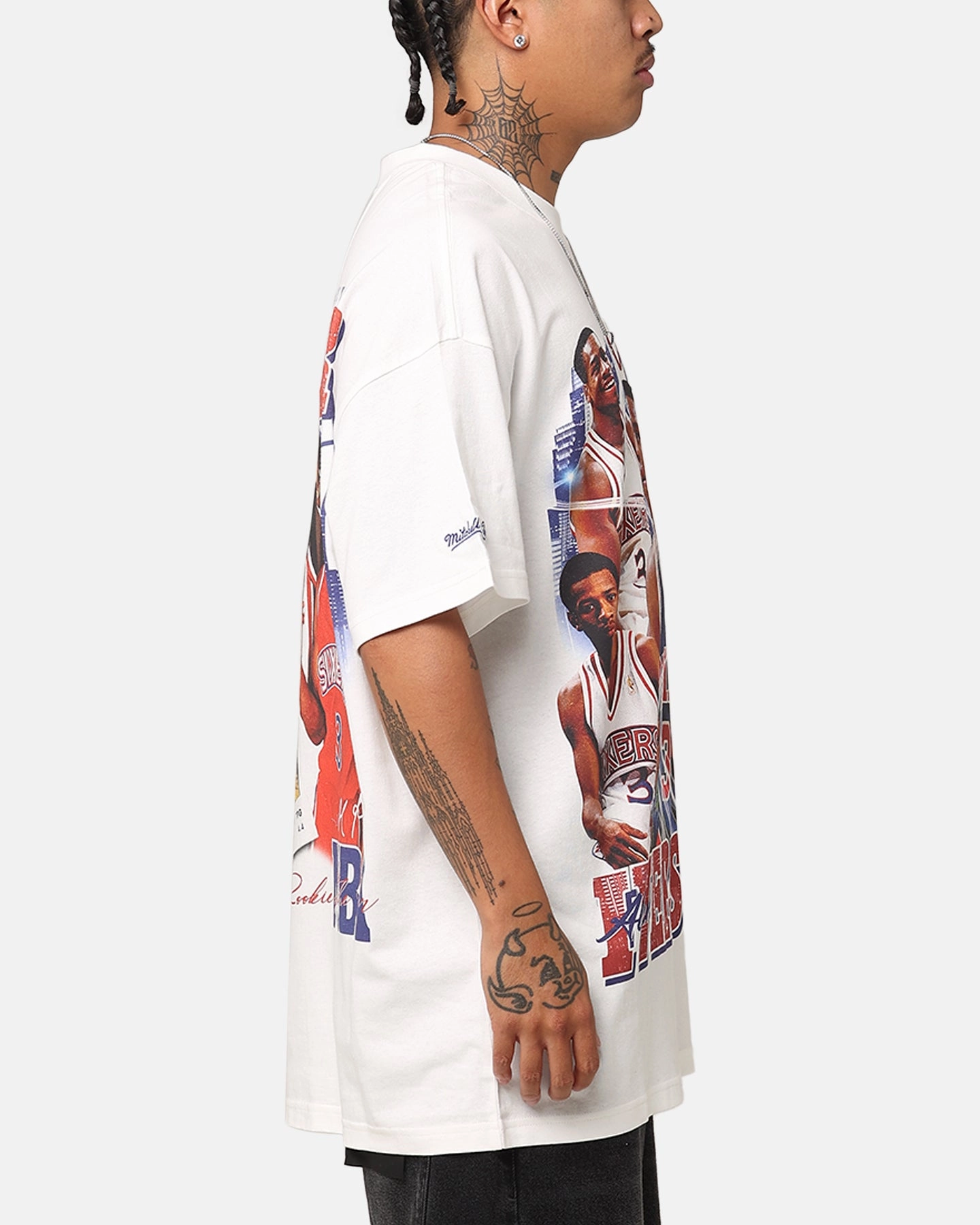 Mitchell & Ness Philadelphia 76ers Allen Iverson Rookie Season T-Shirt Vintage White Cool Fit Cycling endurance