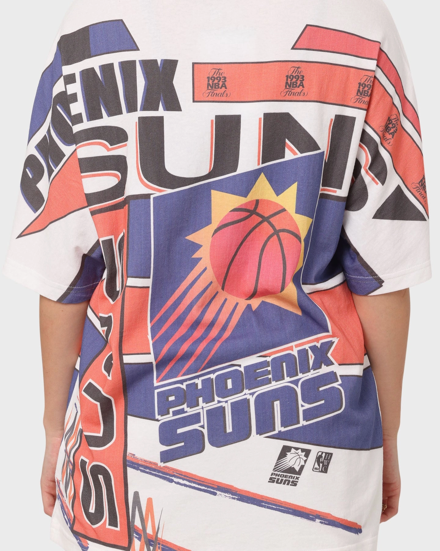 Mitchell & Ness Phoenix Suns '93 Game Over Vintage T-Shirt Vintage White Loose Fit Trendy Wearable