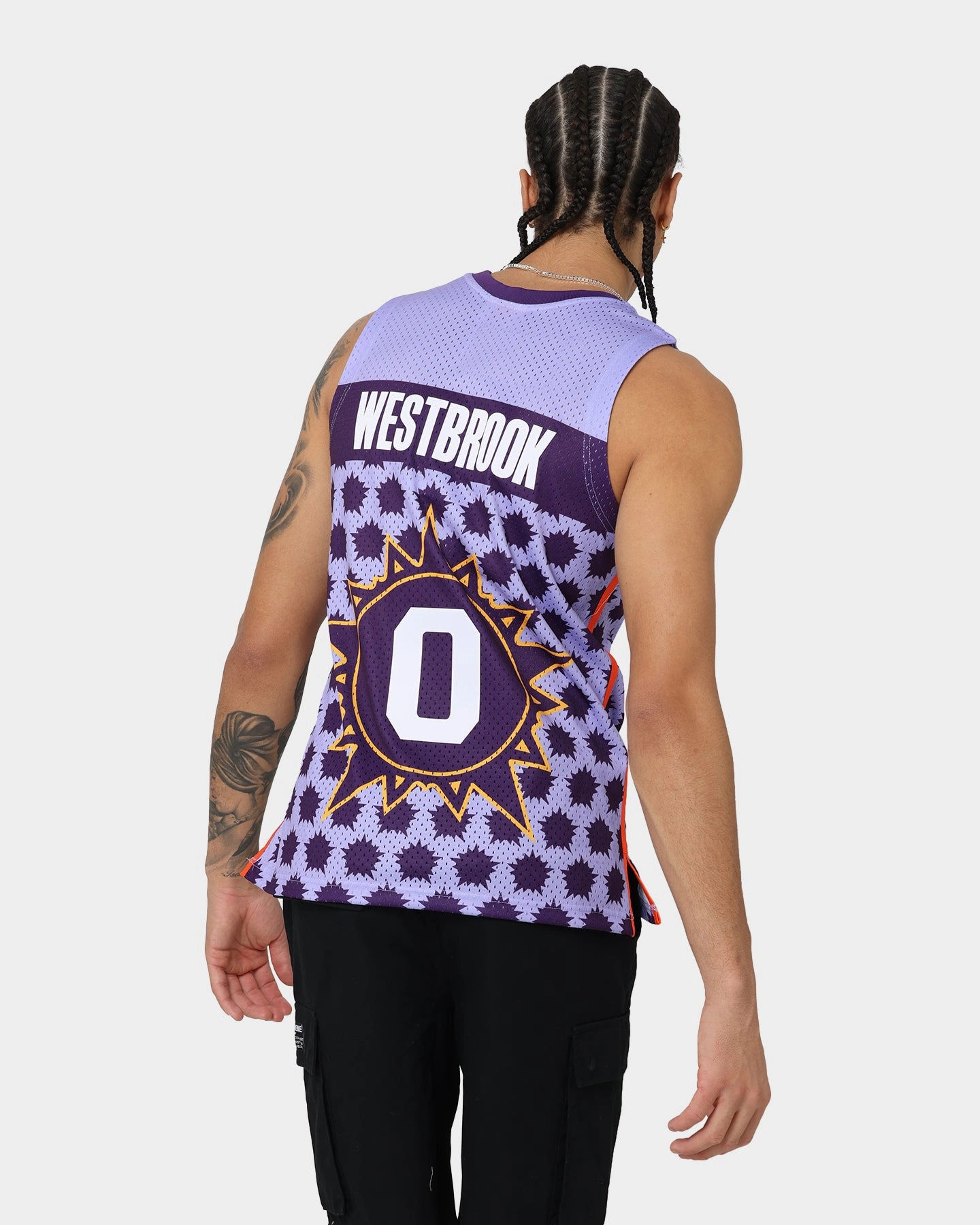 Mitchell & Ness Phoenix Suns Rookies Russell Westbrook #0 Swingman Jersey Purple Moisture Management Technology