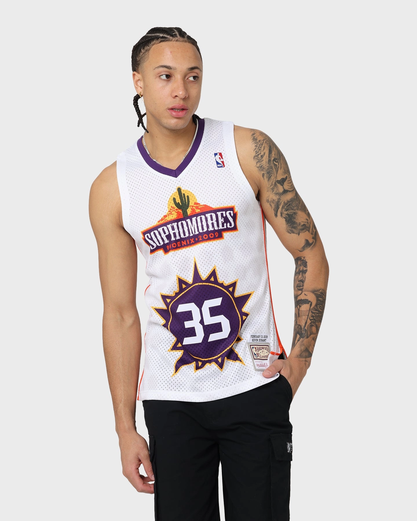 Mitchell & Ness Phoenix Suns Sophomores Kevin Durant #35 Swingman Jersey White Ribbed Collar Style