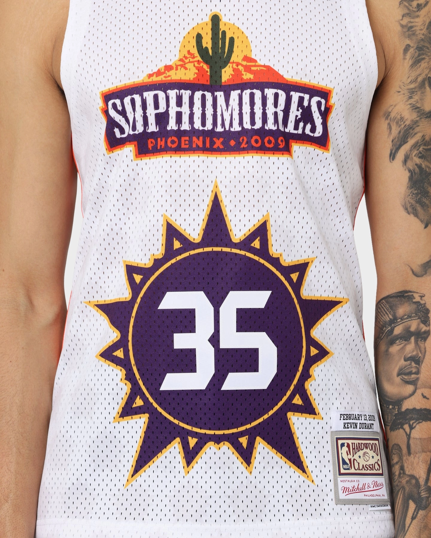 Thermal Retention Lining Mitchell & Ness Phoenix Suns Sophomores Kevin Durant #35 Swingman Jersey White