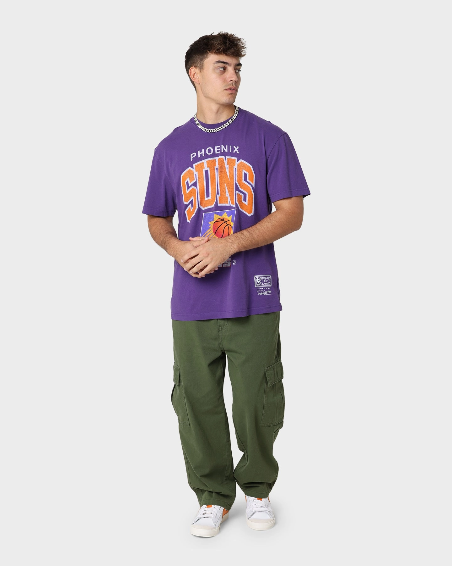 Mitchell & Ness Phoenix Suns XL Arch Vintage T-Shirt Faded Purple Chic Casual Wear