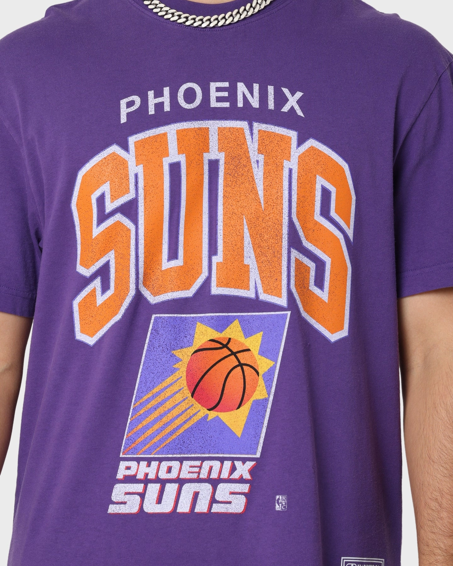 Mitchell & Ness Phoenix Suns XL Arch Vintage T-Shirt Faded Purple EasyCareFinish