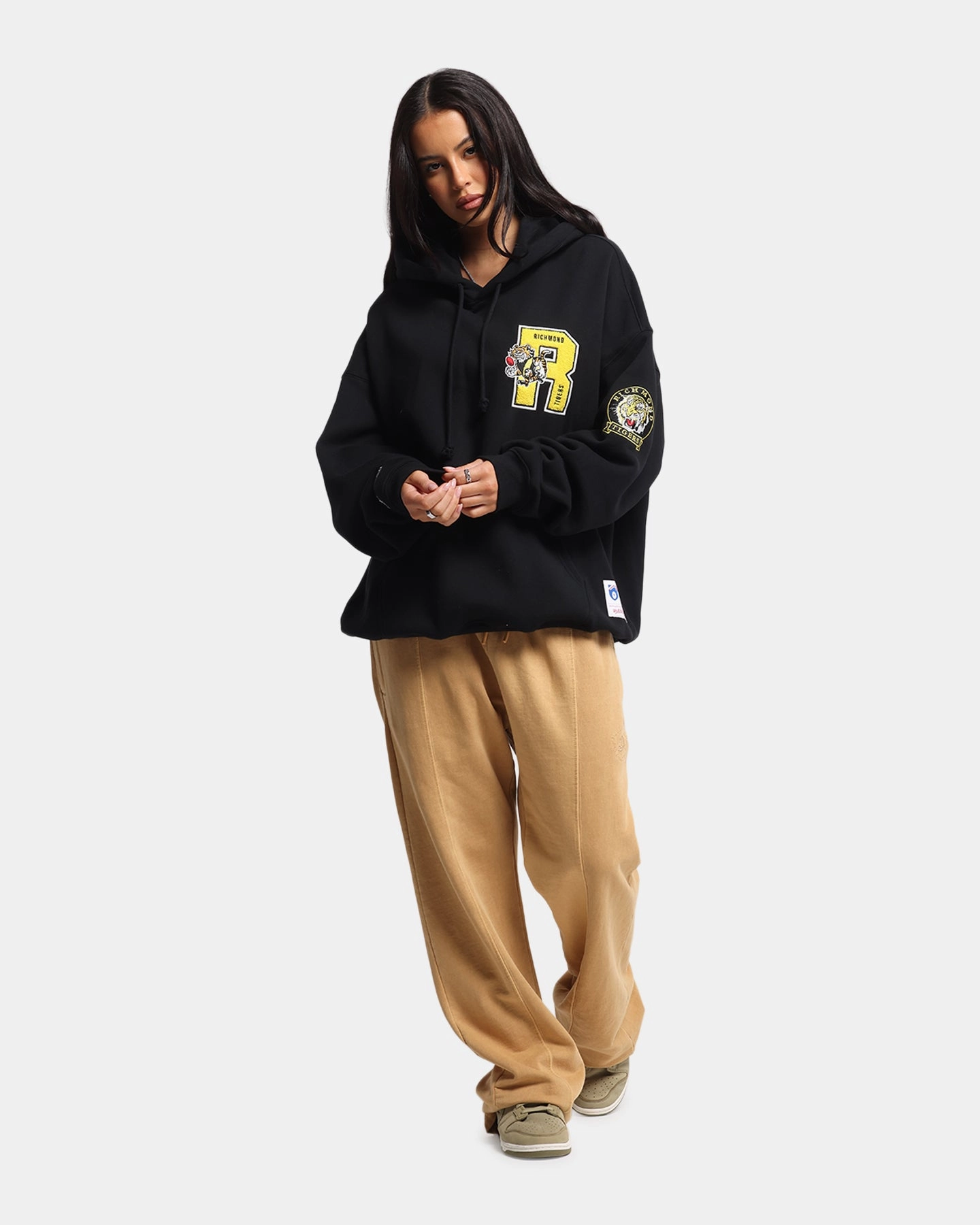 Mitchell & Ness Richmond Tigers Team Hoodie Solid Black Review Ribbed Knit Cuffs