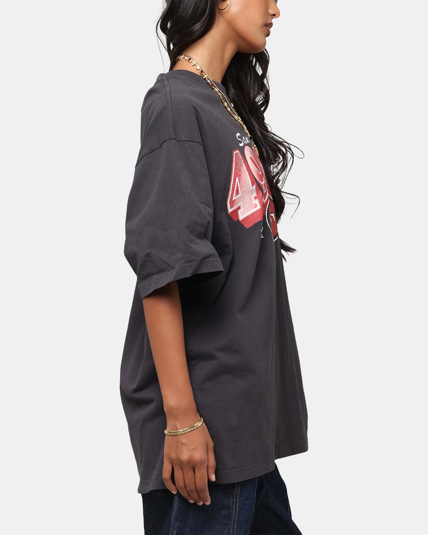 Fit For Movement Mitchell & Ness San Francisco 49ers Arch T-Shirt Faded Black