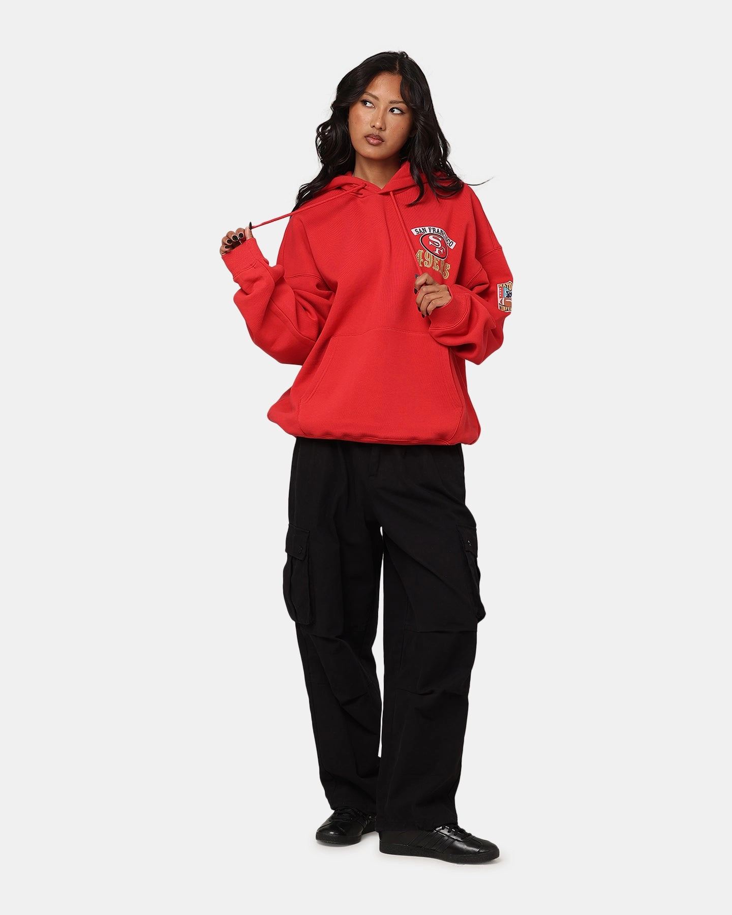 thermal Mitchell & Ness San Francisco 49ers Super Bowl World Hoodie Faded Red