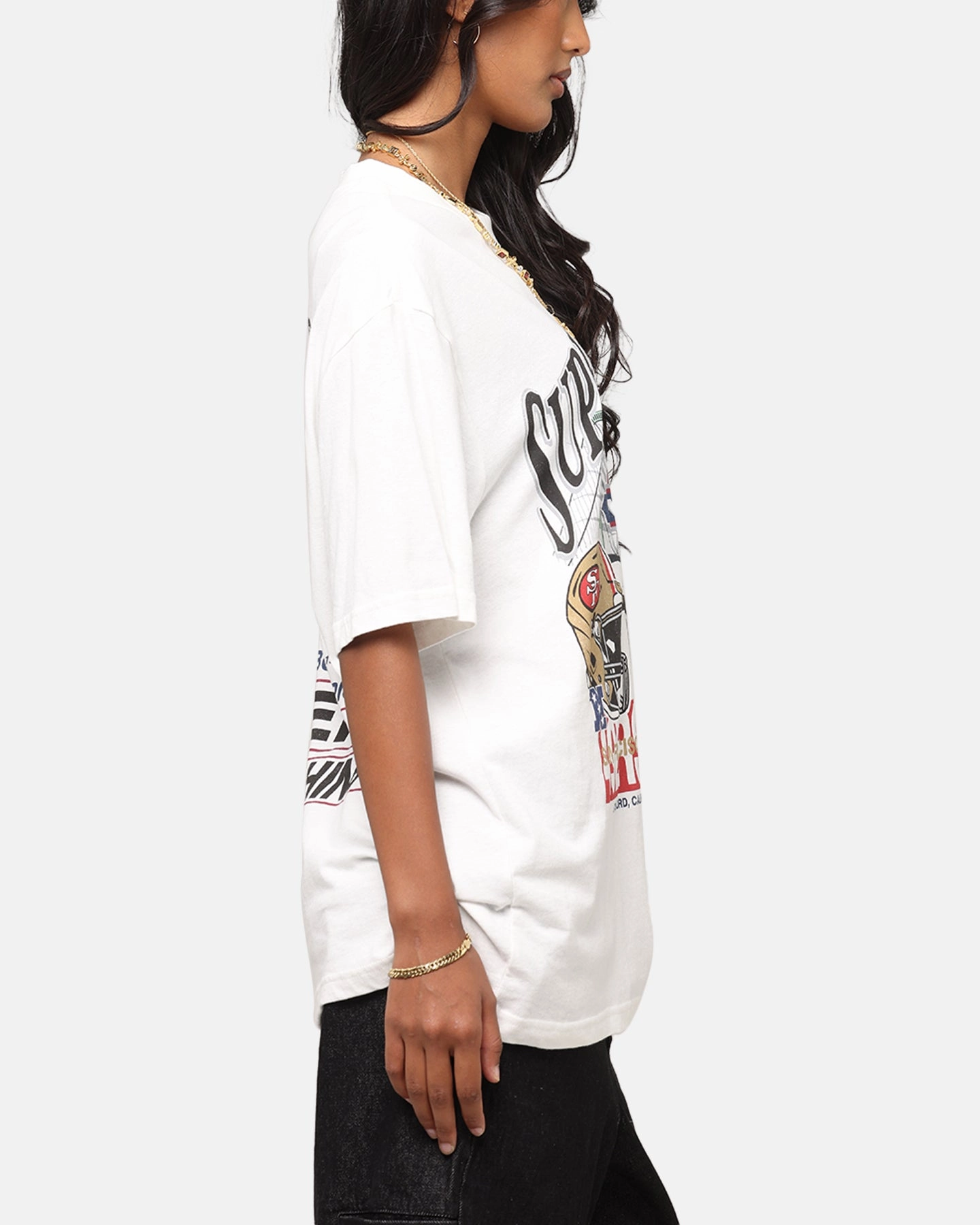 Sporty and Cool Chill Wear Mitchell & Ness Super Bowl XIX Match Up T-Shirt Vintage White
