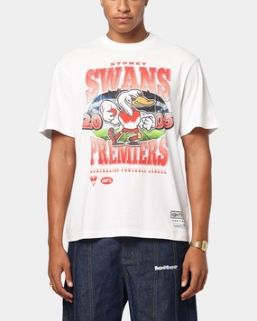 Mitchell & Ness Sydney Swans Mascot T-Shirt Vintage White Essential Piece Heat Transfer Printing