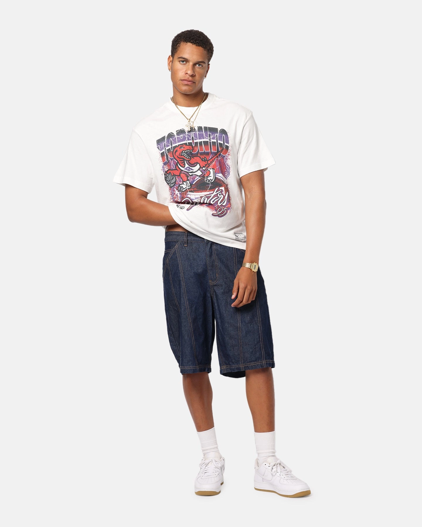Breathable Layer ComfortOptimizedConstruction Mitchell & Ness Toronto Raptors Three Decades T-Shirt Vintage White