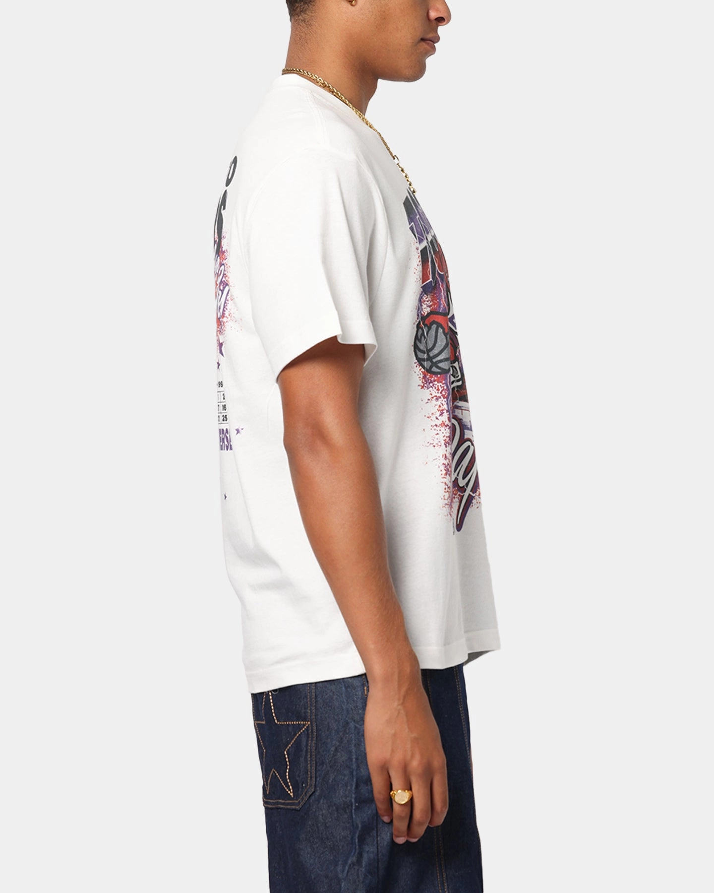 Soft and Light Wear Mitchell & Ness Toronto Raptors Three Decades T-Shirt Vintage White